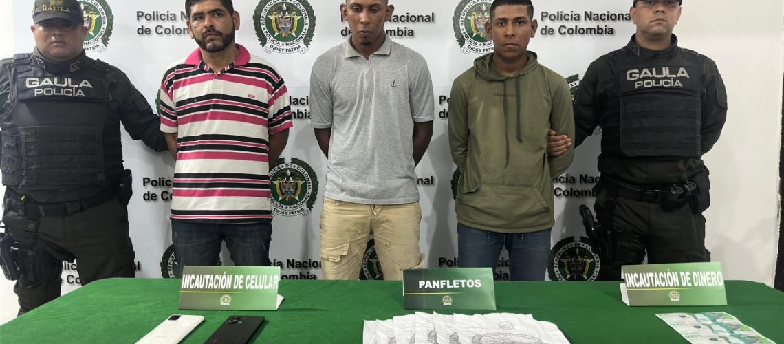 Capturados Clan del Golfo por extorsión Sabanalarga
