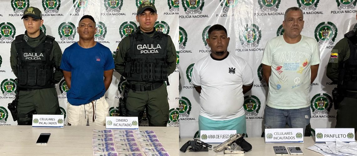 Capturados extorsión Barranquilla y área metropolitana Costeños y Pepes