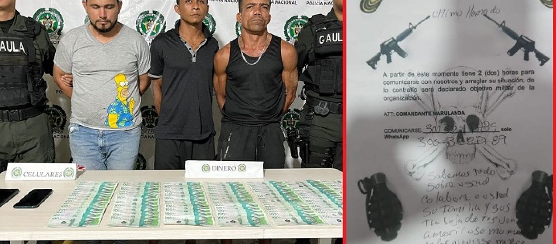 Capturados extorsión La Bendición de Dios Barranquilla