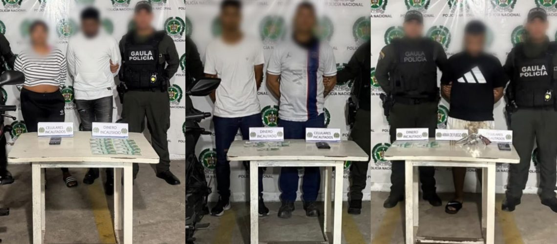 Capturados por extorsión en Barranquilla