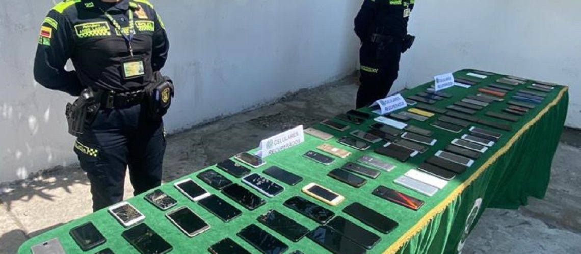 Celulares recuperados en Barranquilla