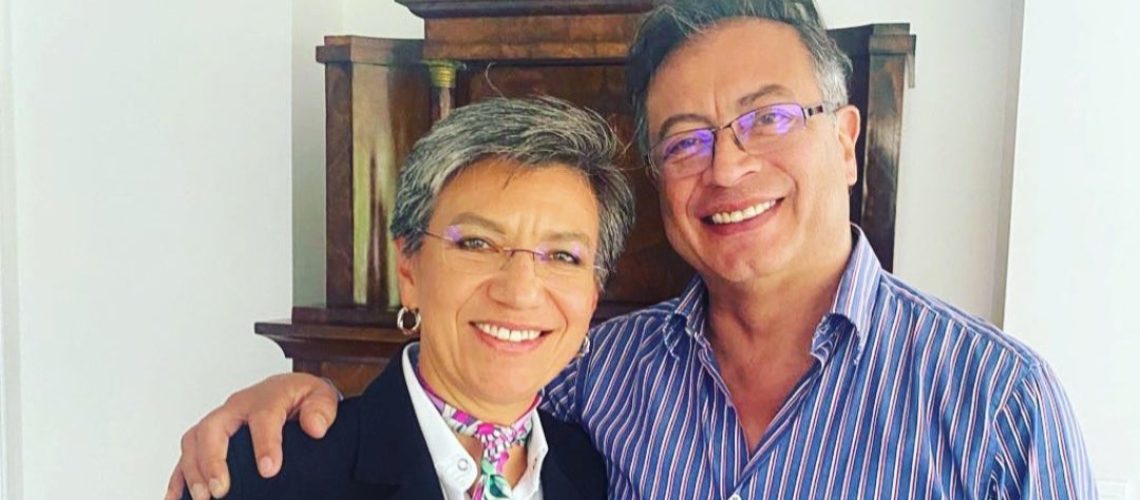 Claudia López y Gustavo Petro