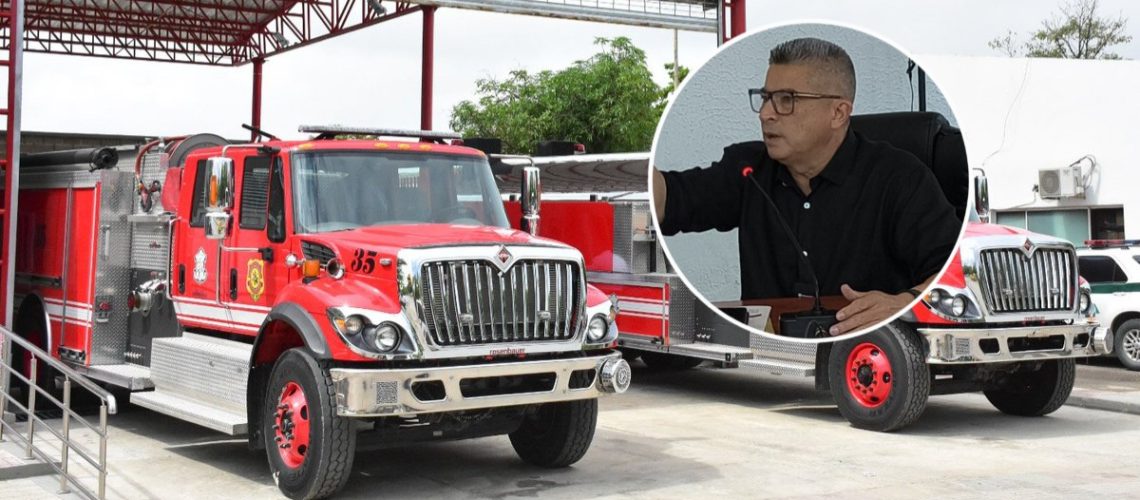 Concejal Juan José Vergara inspección Bomberos Bar