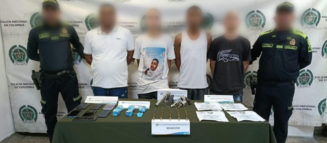Cuatro presuntos integrantes de los del Freseo fueron capturados en ofensiva contra el homicidio y la extorsión en Barranquilla