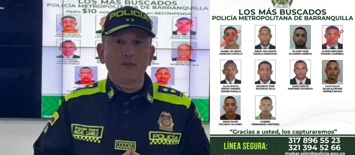 Delincuentes más buscados en Barranquilla