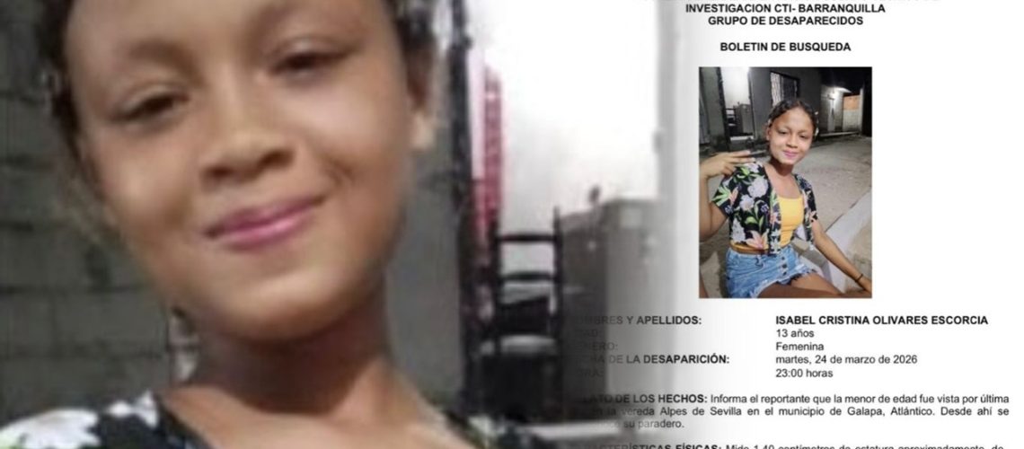 Desaparición adolescente Galapa