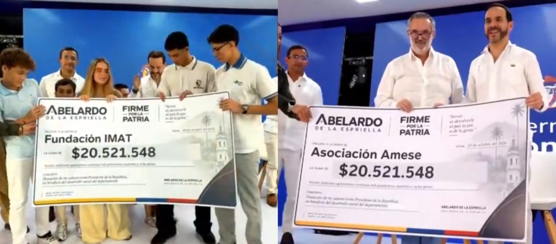 Donación segundo sueldo Abelardo de la Espriella