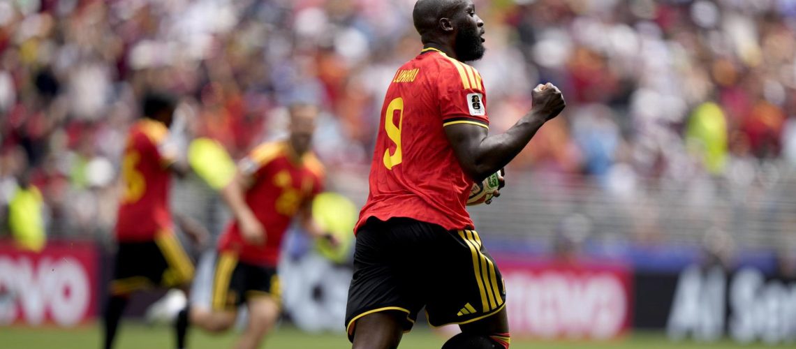 SEATTLE (United States), 15/06/2026.- Romelu Lukaku of Belgium celebrates following an own goal by Egypt during the FIFA World Cup 2026 group stage match Belgium against Egypt, in Seattle, USA, 15 June 2026. (Bélgica, Egipto) EFE/EPA/STEPHEN BRASHEAR