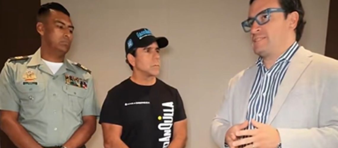 Encuentro alcalde Alejandro Char y ministro de Justicia Iván Cancino y director del Inpec coronel Daniel Gutiérrez