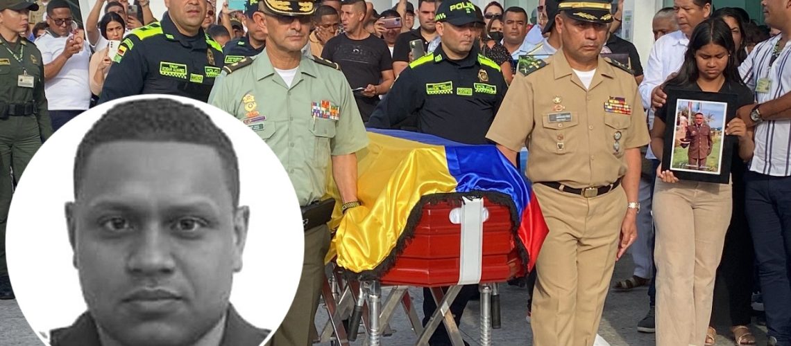 Exequias subintendente barranquillero Michael León, asesinado en Cauca