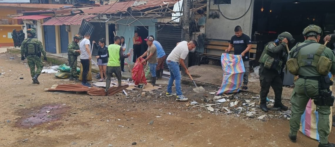 Explosión de moto bomba en El Plateado Cauca, un soldado muerto y otro herido