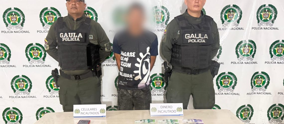 Extorsionista capturado en La Luz, Barranquilla