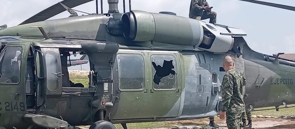 Helicóptero del Ejército atacado en el sur de Bolívar