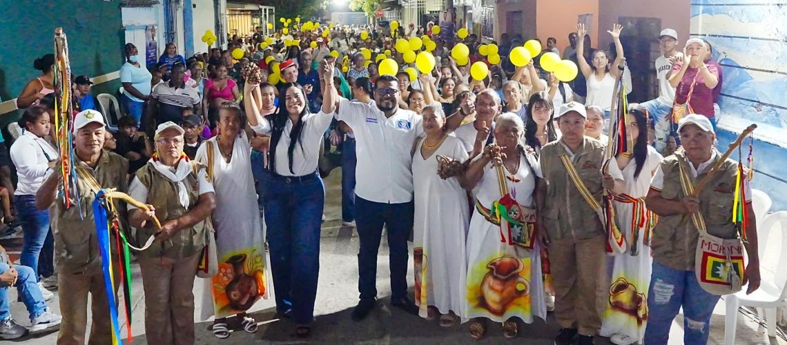 Winsner Sandoval y comunidad Mokaná de Malambo