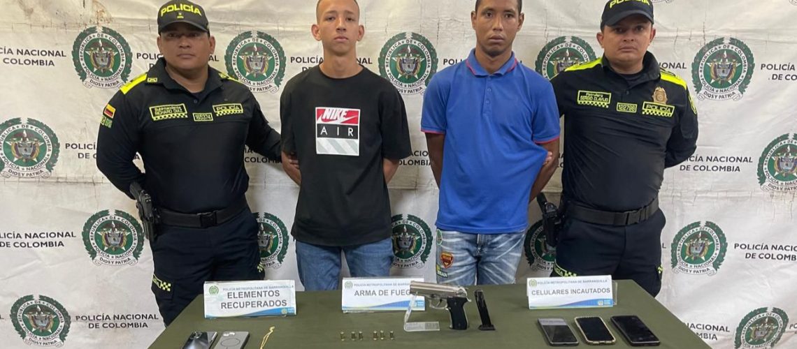 Isma y Gerson, presuntos delincuentes capturados en el norte de Barranquilla