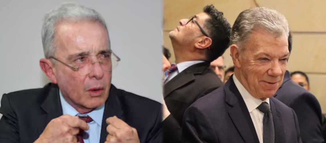 Álvaro Uribe y Juan Manuel Santos