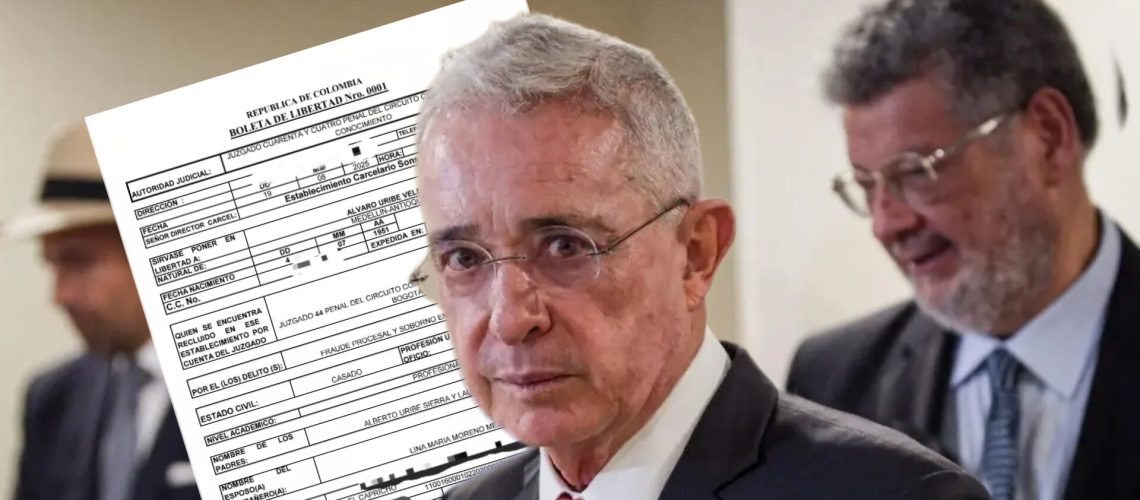 Boleta libertad expresidente Álvaro Uribe