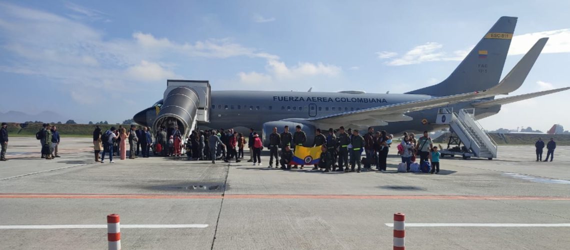 Vuelo con colombianos repatriados de Líbano