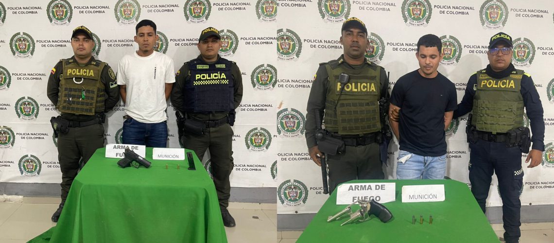 capturados porte de armas en sur de Barranquilla