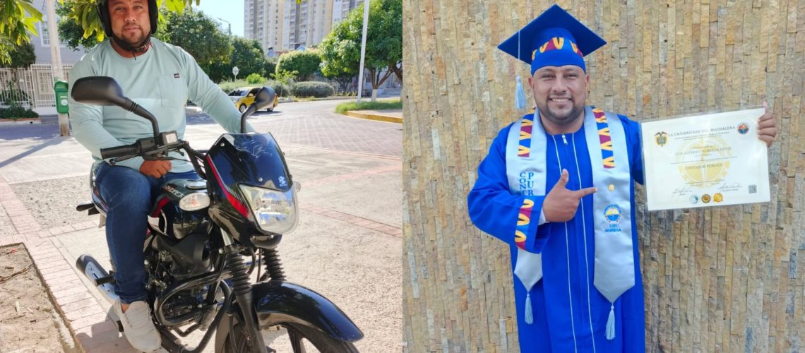 Luis Noriega, el mototaxista samario que se convirtió en contador público