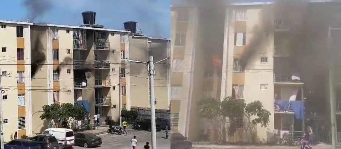 Incendio conjunto Las Camelias en Malambo
