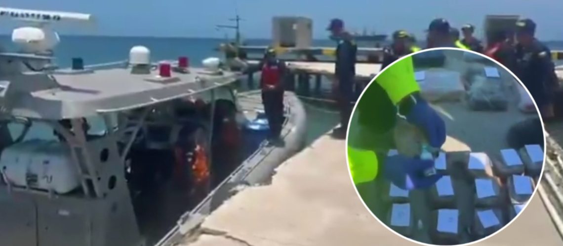 Lancha incautada con cocaína en Santa Marta