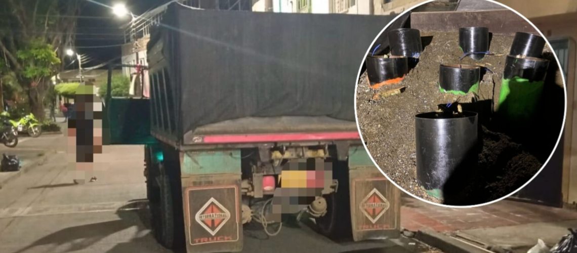 volqueta con explosivos en Valle del Cauca