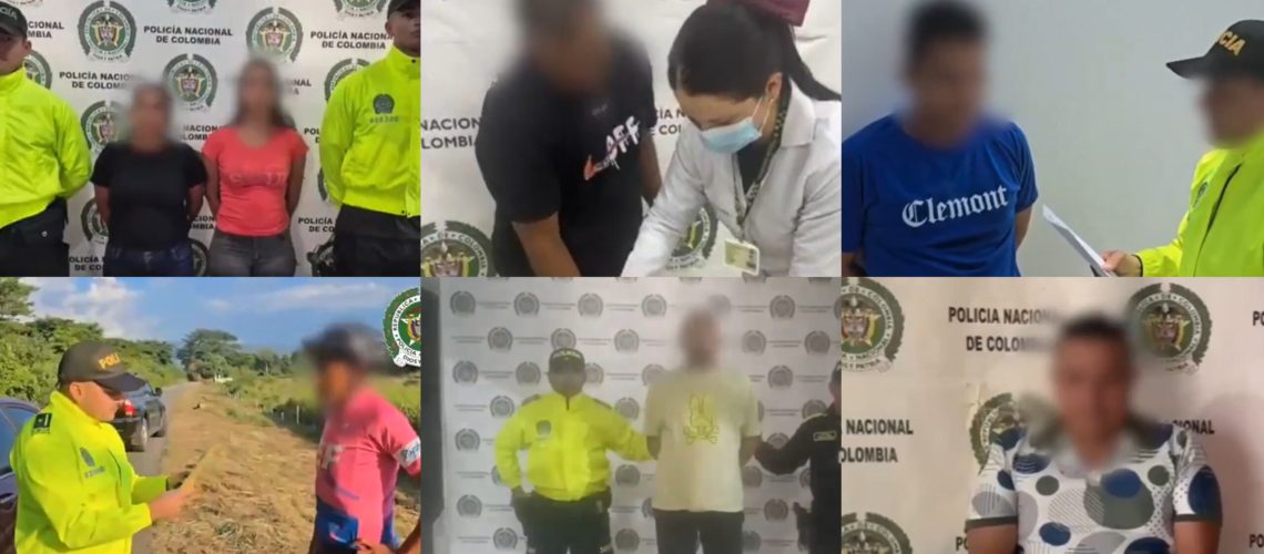 Algunos de los 38 capturados del Clan del Golfo