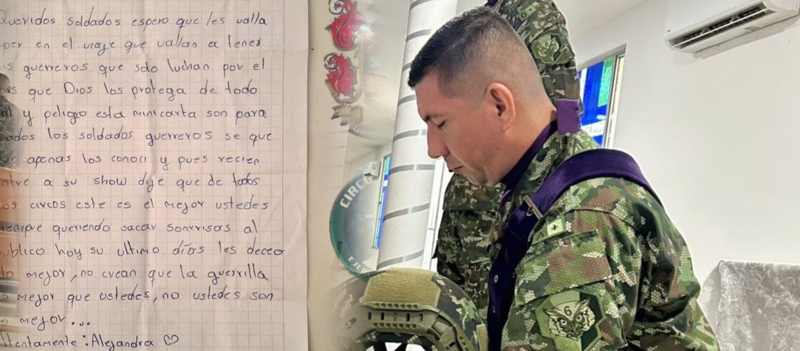 Carta de niña al Ejército en el Cesar