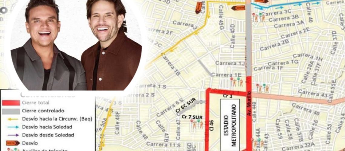 Cierres viales por concierto de Silvestre en el Metropolitano