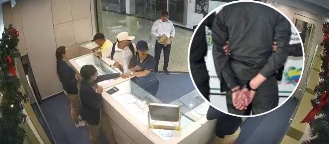Policía capturado por robo a joyería en Bucaramanga