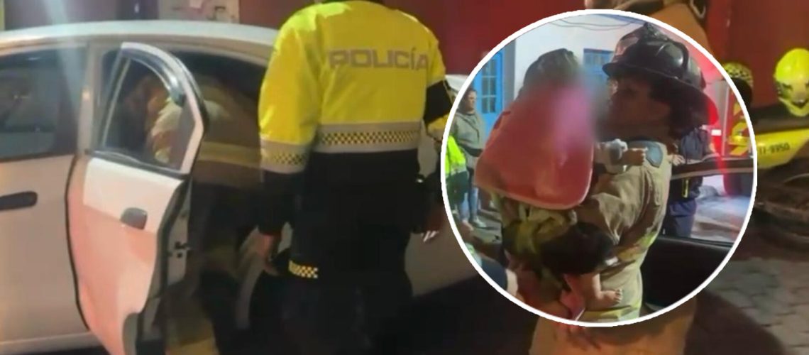Bebé rescatado y que estaba encerrado en un carro en Bogotá