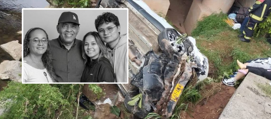 Familia fallecida en accidente de tránsito en San Alberto, Cesar