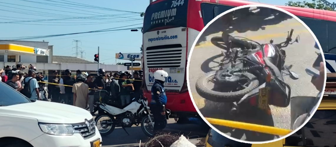 Motociclista fallecido tras ser arrollado por bus de Brasilia en la Bomba de la Estrella