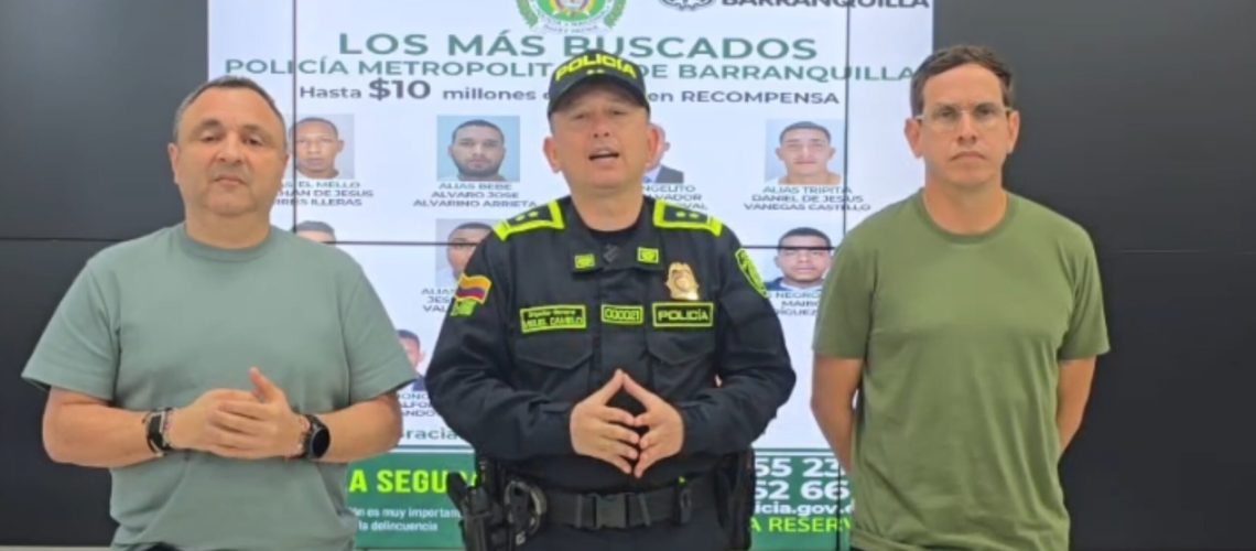 Cartel de los más buscados en Barranquilla