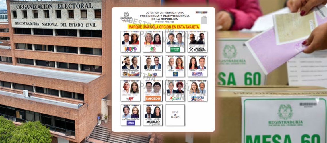 Posiciones candidatos presidenciales en el tarjetón electoral