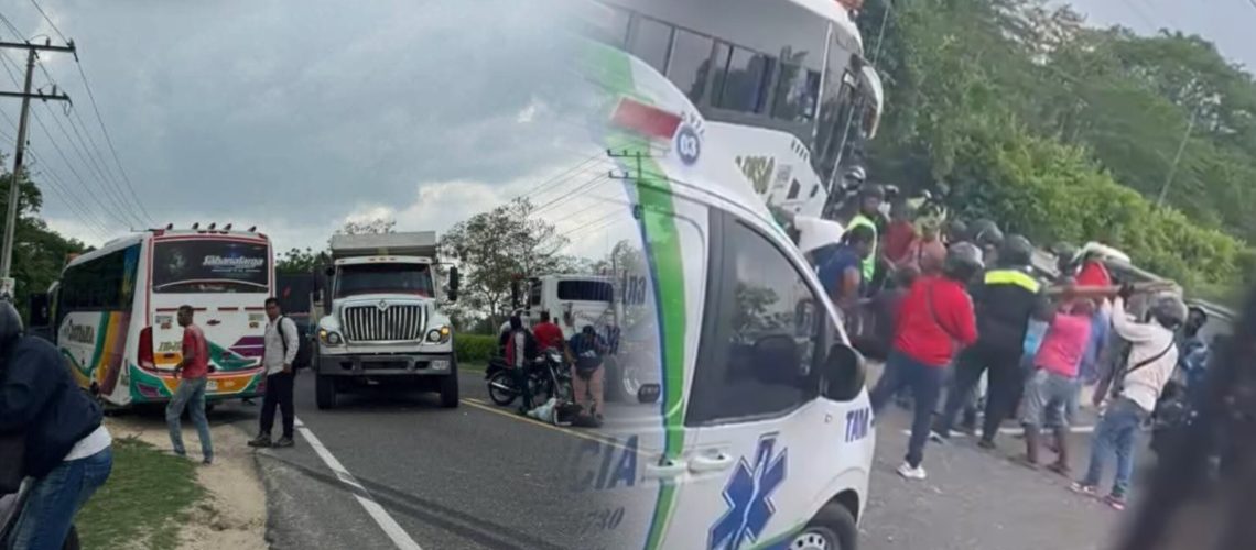 Accidente vía la Cordialidad