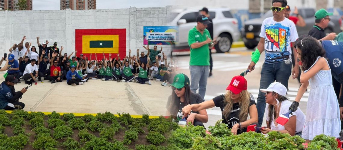 Basureros convertidos en jardines en Barranquilla