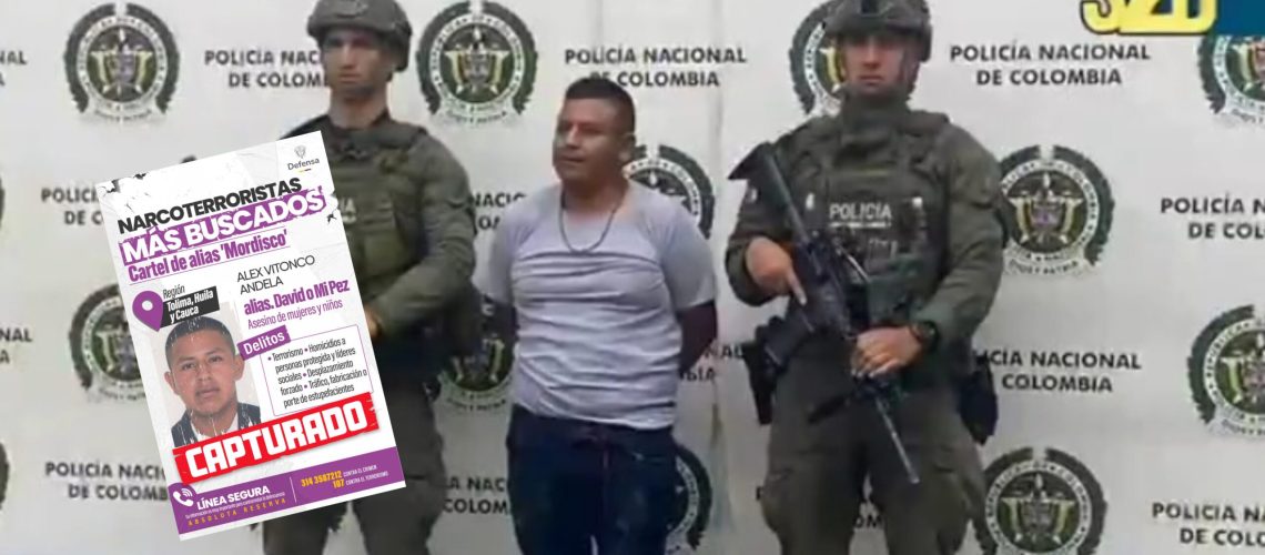 Alias Mi Pez, disidente capturado por atentado terrorista en Cajibío, Cauca