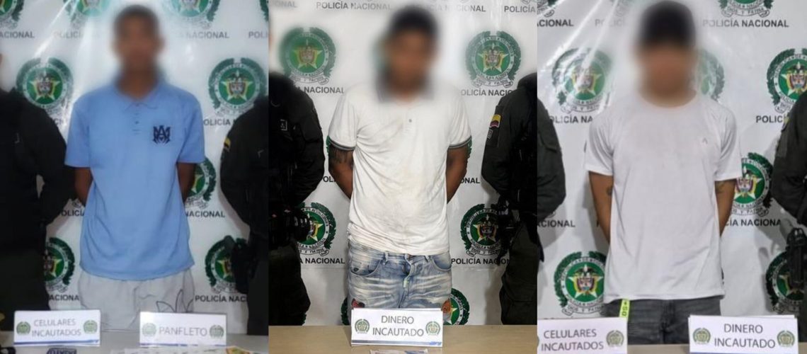 Captura tres presuntos extorisonistas Barranquilla y Soledad