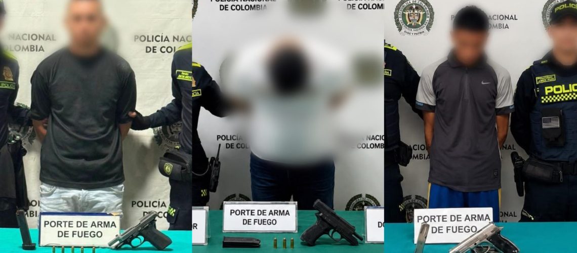 Capturados. Fotografía: Policía Metropolitana de Barranquilla.