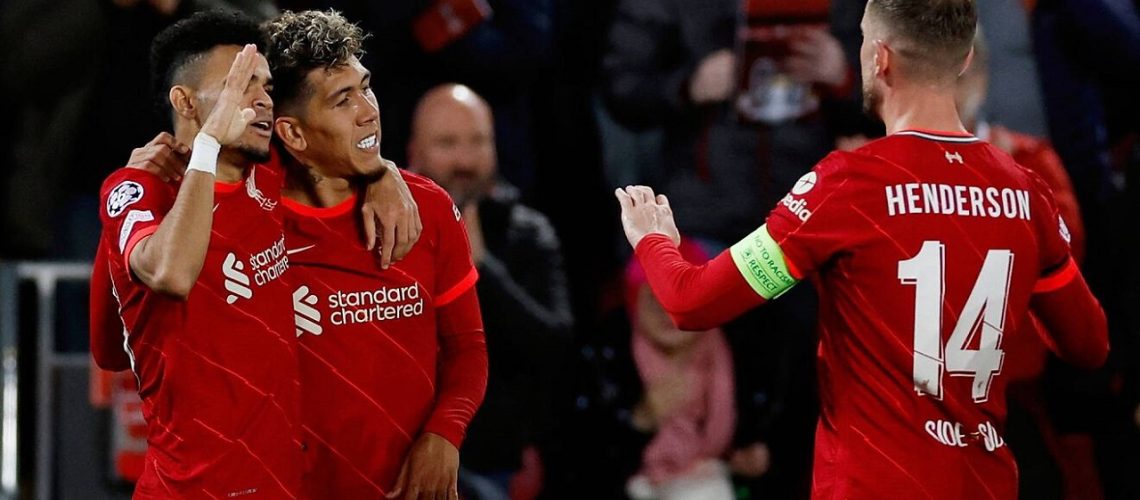 Luis Díaz celebra con Firmino