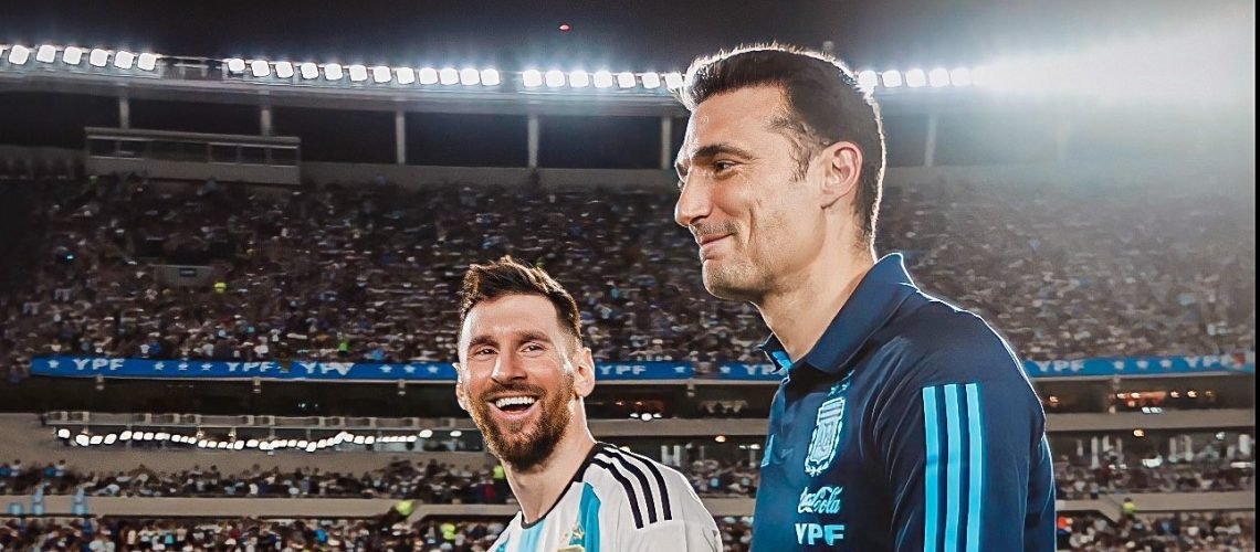 Messi y scaloni juntos