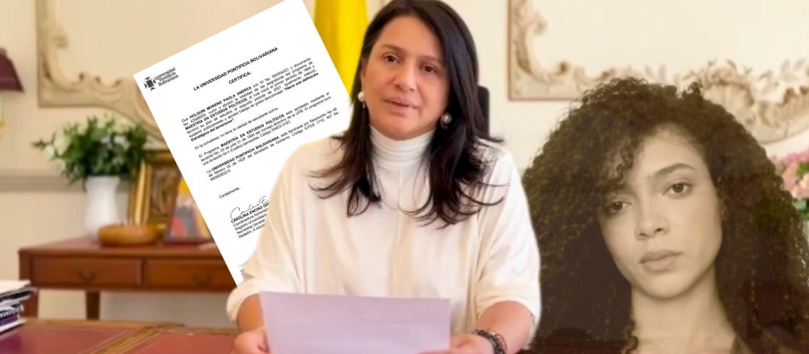 Ministra Paola Holguín sin maestría, mintió