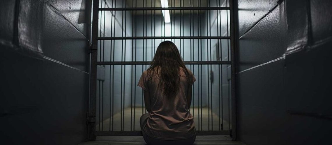 Mujer presa