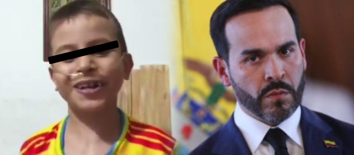 Niño Lucas Murillo y presidente De la Espriella