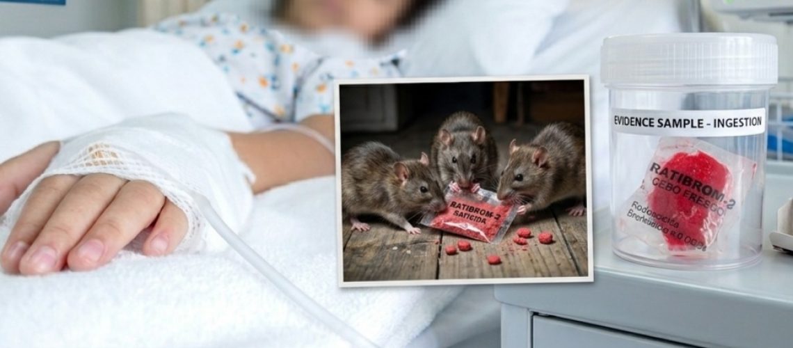 Niño intoxicado por ingerir raticida