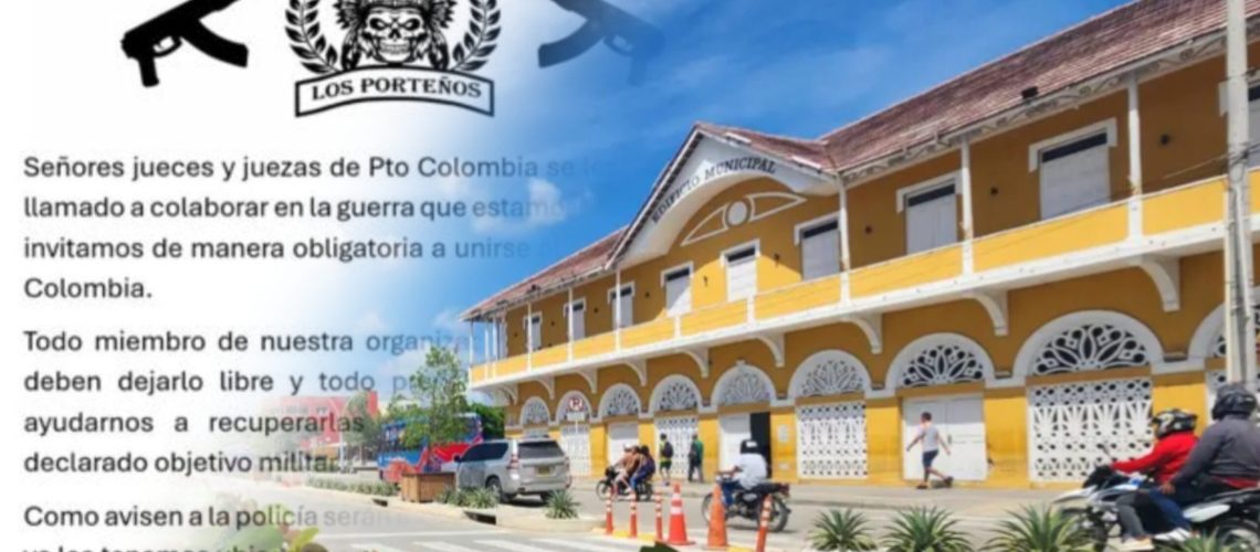 Panfleto contra jueces Puerto Colombia