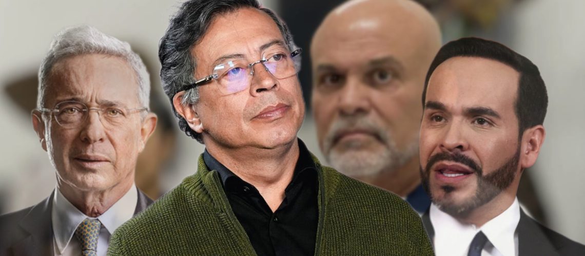 Gustavo Petro, Álvaro Uribe, Abelardo de la Espriella y Salvatore Mancuso