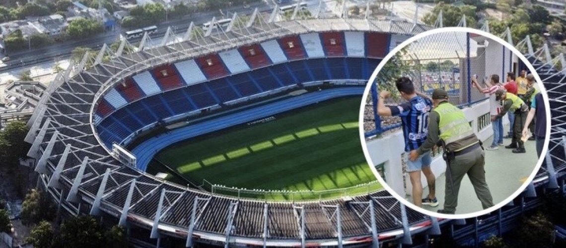Policías seguridad partido Junior Colo Colo